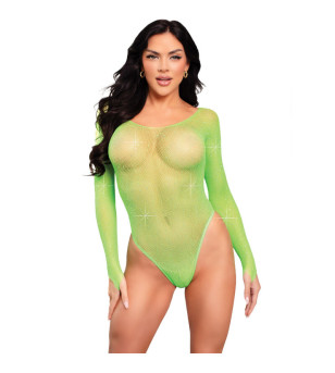 LEG AVENUE - BODY À MANCHES LONGUES CRISTALLISÉ FUCHSIA