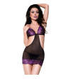 CHILIROSE - CR 4076 BABYDOLL  STRING VIOLET/NOIR L/XL