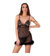 LIVCO CORSETTI FASHION - ENSEMBLE ZERUNAM BABYDOLL + STRING NOIR