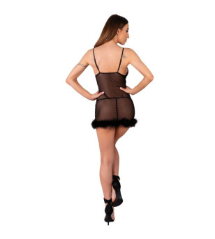 LIVCO CORSETTI FASHION - ENSEMBLE ZERUNAM BABYDOLL + STRING NOIR