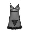 LIVCO CORSETTI FASHION - ENSEMBLE ZERUNAM BABYDOLL + STRING NOIR