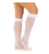 LEG AVENUE - CHAUSSETTES HAUTES À VOLANTS BLANCS