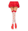 LEG AVENUE - CHAUSSETTES HAUTES CHAMPIGNON ROUGE/BLANC