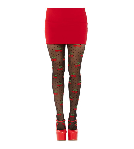 LEG AVENUE - BAS TAUPES CERISE NOIRE