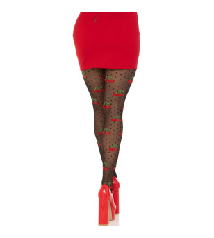 LEG AVENUE - BAS TAUPES CERISE NOIRE