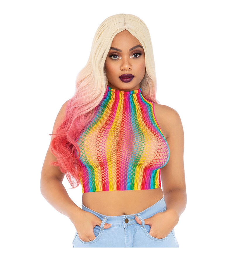 LEG AVENUE - HAUT EN FILET MULTICOLORE