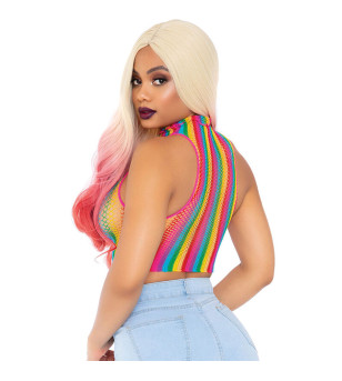 LEG AVENUE - HAUT EN FILET MULTICOLORE