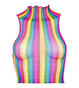 LEG AVENUE - HAUT EN FILET MULTICOLORE