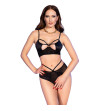 CHILIROSE - CR 4703 ENSEMBLE DEUX PIÈCES SANS CROTCHLESS NOIR XL