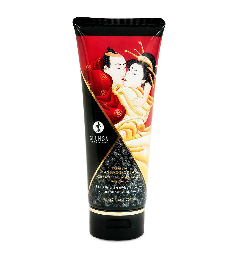 SHUNGA - CRÈME DE MASSAGE FRAISE ET CAVA 200 ML