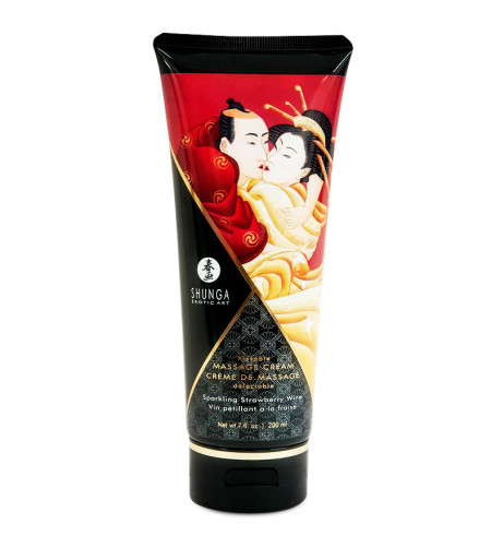 SHUNGA - CRÈME DE MASSAGE FRAISE ET CAVA 200 ML