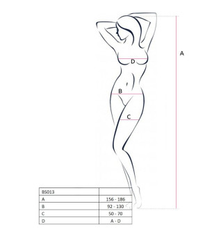 PASSION - FEMME BS013 BODYSTOCKING ROUGE TAILLE UNIQUE