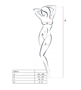 PASSION - FEMME BS014 BODYSTOCKING NOIR TAILLE UNIQUE