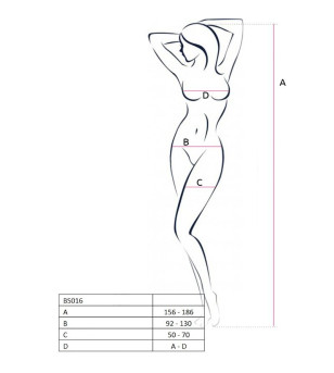 PASSION - FEMME BS016 BODYSTOCKING NOIR TAILLE UNIQUE