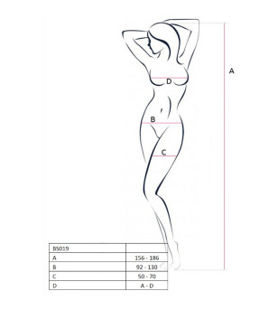 PASSION - FEMME BS019 BODYSTOCKING NOIR TAILLE UNIQUE