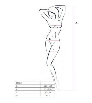 PASSION - FEMME BS020 BODYSTOCKING BLANC TAILLE UNIQUE