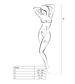 PASSION - FEMME BS024 BODYSTOCKING NOIR TAILLE UNIQUE