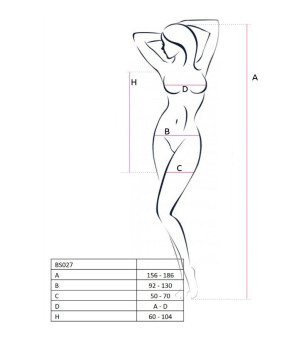 PASSION - FEMME BS027 BODYSTOCKING BLANC STYLE ROBE TAILLE UNIQUE