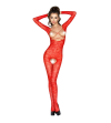 PASSION - FEMME BS031 BODYSTOCKING ROUGE TAILLE UNIQUE