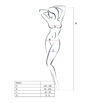 PASSION - FEMME BS032 BODYSTOCKING ROUGE TAILLE UNIQUE