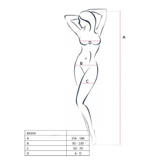 PASSION - FEMME BS034 BODYSTOCKING NOIR TAILLE UNIQUE