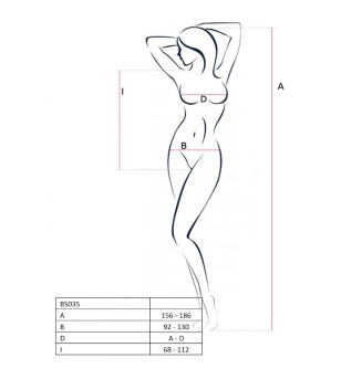 PASSION - FEMME BS035 BODYSTOCKING BLANC TAILLE UNIQUE