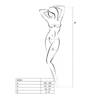 PASSION - FEMME BS036 BODYSTOCKING NOIR TAILLE UNIQUE