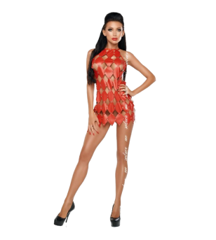 ME-SEDUCE - GWEN ROBE DOS NU ROUGE L/XL