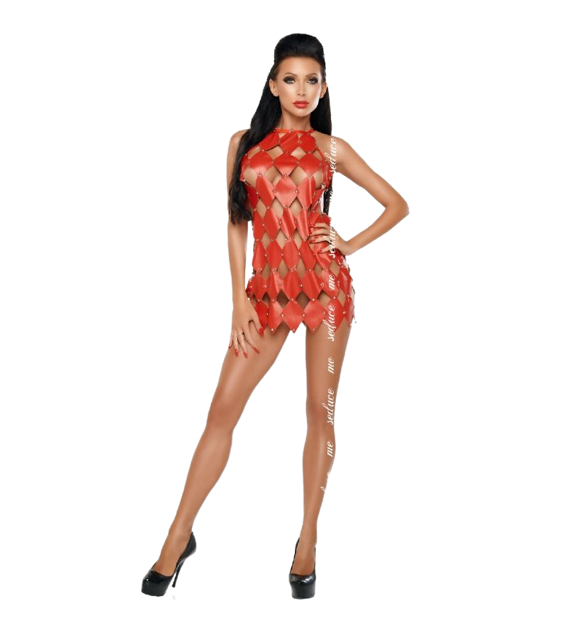 ME-SEDUCE - GWEN ROBE DOS NU ROUGE L/XL