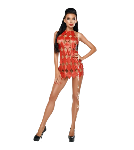 ME-SEDUCE - GWEN ROBE DOS NU ROUGE L/XL