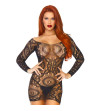 LEG AVENUE - MINI-ROBE EN DENTELLE  MANCHES LONGUES TAILLE UNIQUE