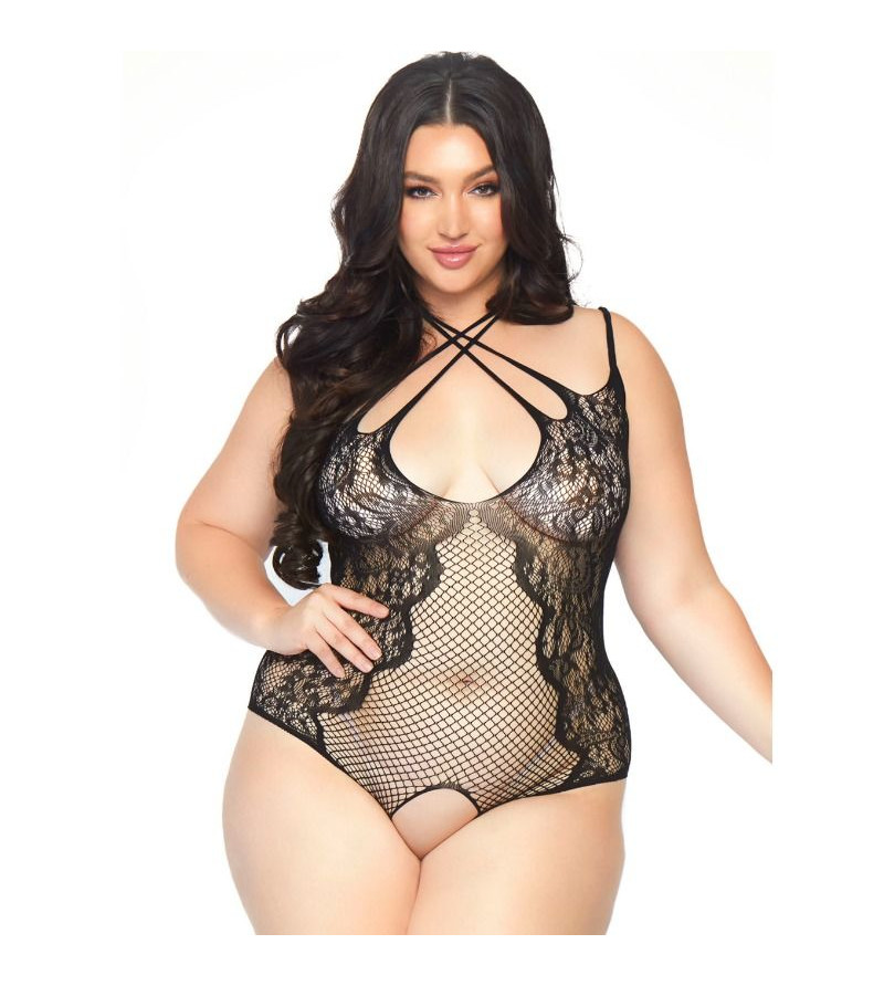 LEG AVENUE - TEDDY SANS CROTHLESS 1X-2X