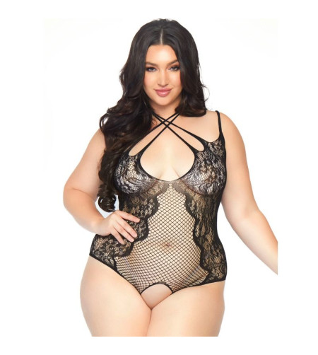 LEG AVENUE - TEDDY SANS CROTHLESS 1X-2X