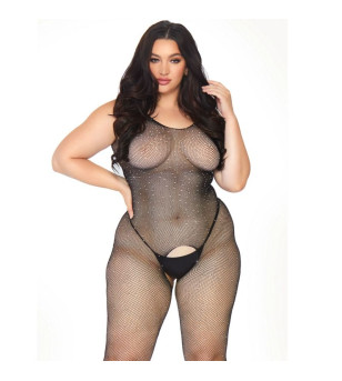 LEG AVENUE - BODYSTOCKING EN FILET CRISTALLISÉ 1X-2X