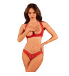 OBSESSIVE - ENSEMBLE LACELOVE DEUX PIÈCES CUPLESS ROUGE M/L