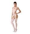 PASSION - FEMME BS053 BODYSTOCKING BLANC TAILLE UNIQUE