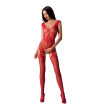 PASSION - FEMME BS062 BODYSTOCKING ROUGE TAILLE UNIQUE