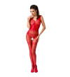 PASSION - FEMME BS052 BODYSTOCKING ROUGE TAILLE UNIQUE
