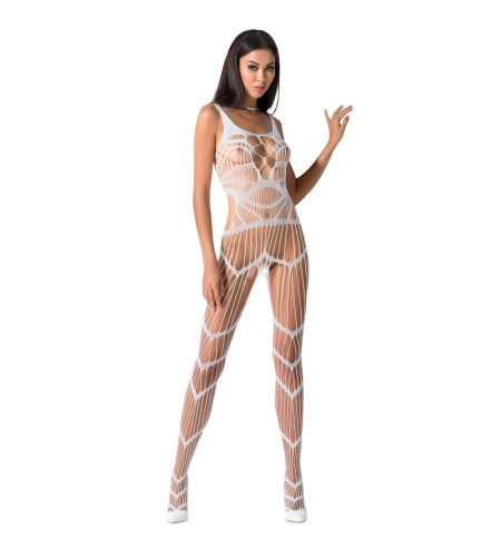 PASSION - FEMME BS058 BODYSTOCKING BLANC TAILLE UNIQUE