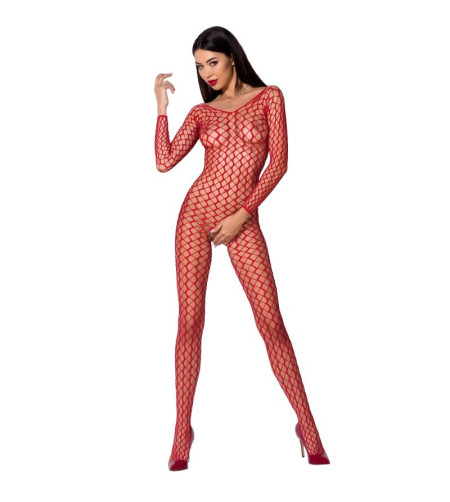 PASSION - FEMME BS068 BODYSTOCKING ROUGE TAILLE UNIQUE