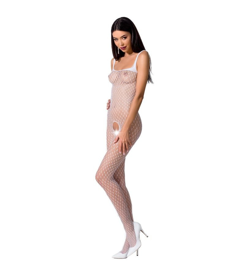 PASSION - FEMME BS071 BODYSTOCKING BLANC TAILLE UNIQUE