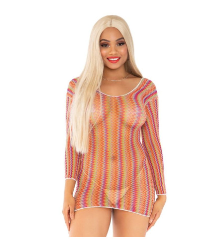 LEG AVENUE - ZIGZAG MINI ROBE MULTICOLORE TAILLE UNIQUE