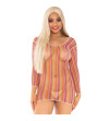 LEG AVENUE - ZIGZAG MINI ROBE MULTICOLORE TAILLE UNIQUE