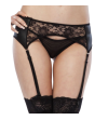 QUEEN LINGERIE - STRING FLEURI JARRETIÈRE GRANDE TAILLE