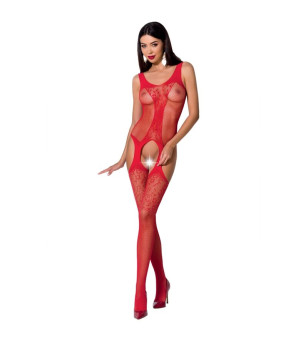 PASSION - FEMME BS072 BODYSTOCKING TAILLE UNIQUE ROUGE