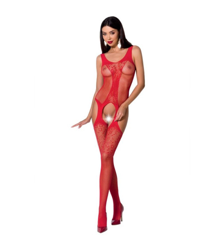 PASSION - FEMME BS072 BODYSTOCKING TAILLE UNIQUE ROUGE