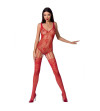 PASSION - FEMME BS074 BODYSTOCKING TAILLE UNIQUE ROUGE