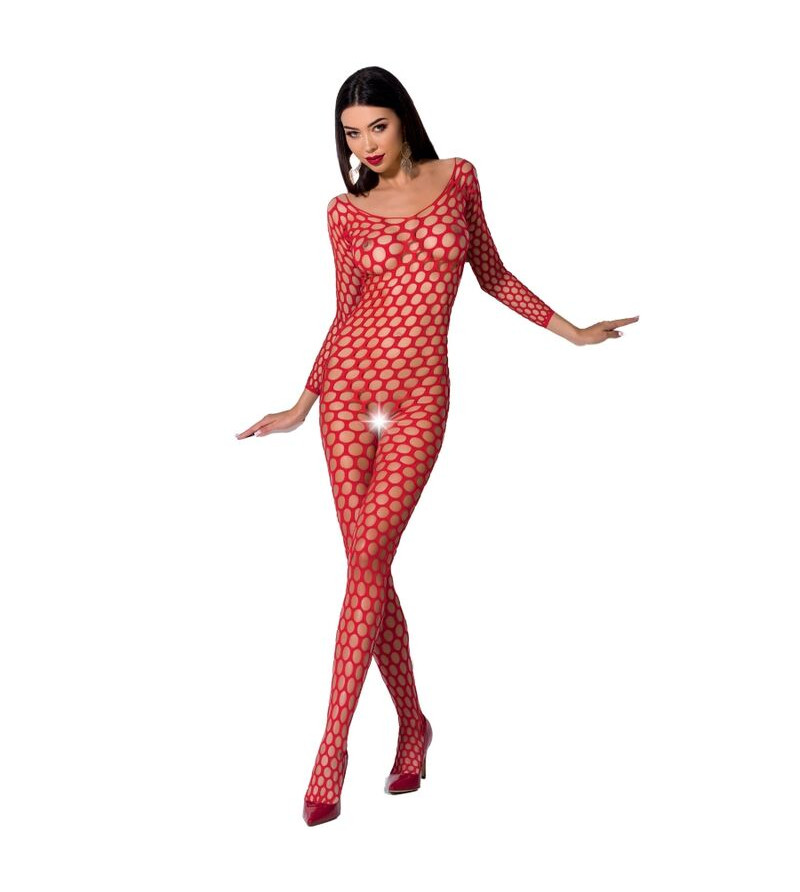 PASSION - FEMME BS077 BODYSTOCKING TAILLE UNIQUE BLANC