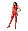 PASSION - WOMAN BS079 BODYSTOCKING - ROUGE TAILLE UNIQUE