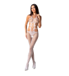PASSION - FEMME BS084 BODYSTOCKING BLANC TAILLE UNIQUE